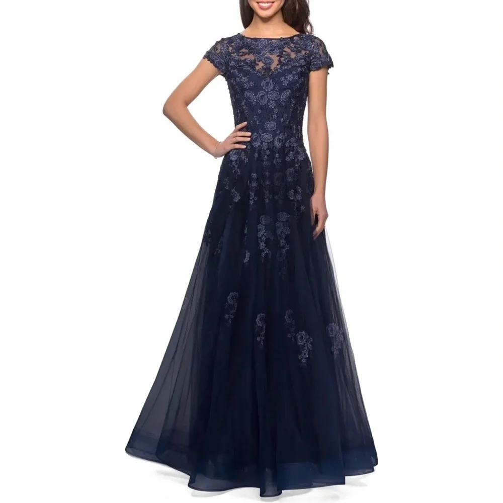 La FEMME EMBELLISHED MESH A-LINE GOWN ❤️IN STORES❤️ - Picture 1 of 5
